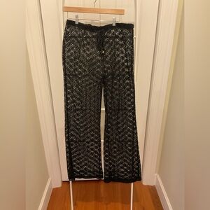 Kahalai  Black Crochet Pants Size M